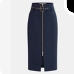 NWT COMMENSE zip front split midi skirt